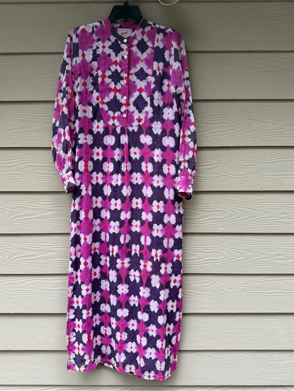 Banjanan Long Sleeve Floral Print Maxi Dress in Pink & Purple - Picture 5 of 12